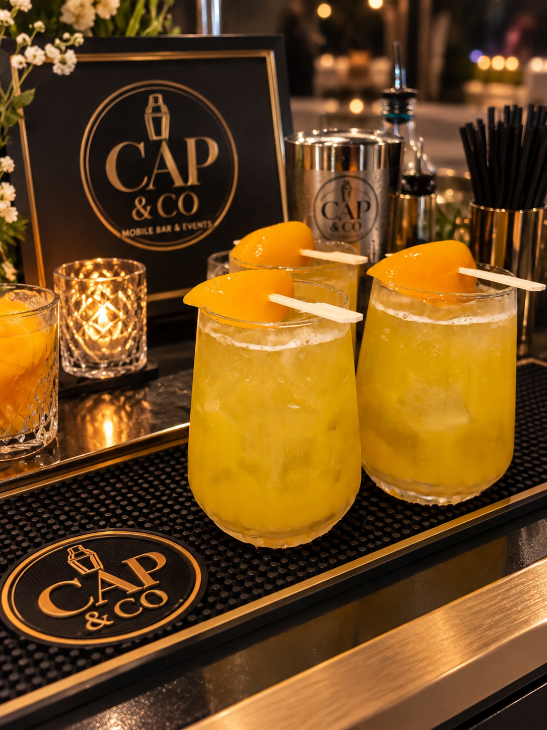 Elevate your event with custom-crafted cocktails, thoughtfully designed to match your theme, taste, and celebration.
